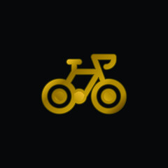 Fototapeta premium Bicycle gold plated metalic icon or logo vector