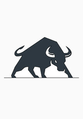 
Bull. Wild world. Buffalo. Animals. Bull illustration. Black and white style.