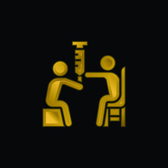 Obraz premium Blood Test gold plated metalic icon or logo vector