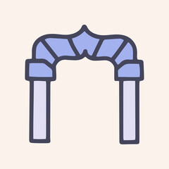 Arch color vector doodle simple icon design