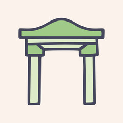 Arch color vector doodle simple icon design