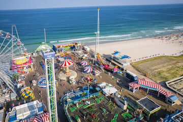 Aerial of Seaside Park New Jersey Shore 