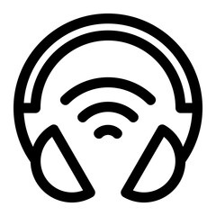Smart Headset Line Icon Vector
