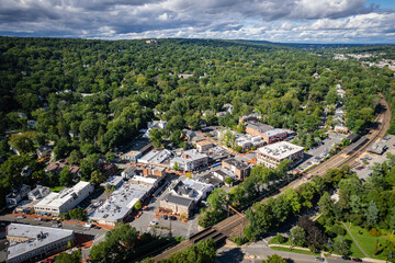 Aerial Landscape of Maplewood New Jersey  - obrazy, fototapety, plakaty