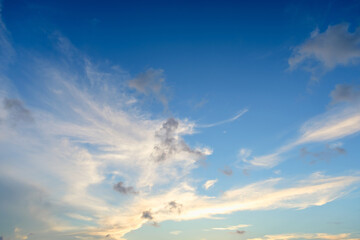 Naklejka na ściany i meble Beautiful colored cloudy evening sky. Abstract sky background.