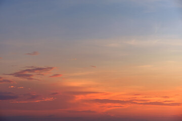 Beautiful colored cloudy evening sky.  Abstract sky background.