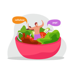 Cellulose In Salad Composition