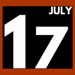 July 17 . Modern daily calendar icon .date ,day, month .calendar for the month of July