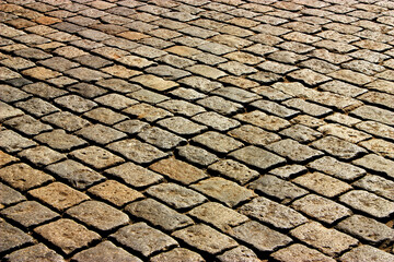 Stone pavement texture in town.