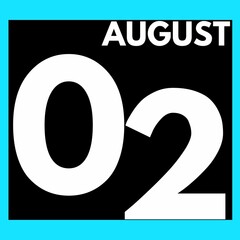 August 2 . Modern daily calendar icon .date ,day, month .calendar for the month of August