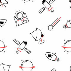 Seamless pattern with Space stuff