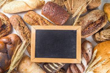 Assortment of baked bread and pastry