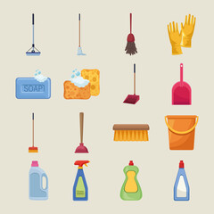 sixteen housekeeping chores icons