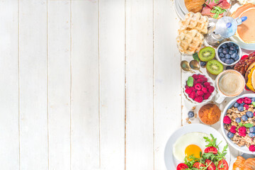 Various breakfast food set