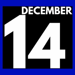 December 14 . Modern daily calendar icon .date ,day, month .calendar for the month of December