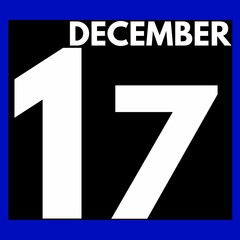 December 17 . Modern daily calendar icon .date ,day, month .calendar for the month of December
