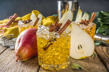 Pear cider cocktail with spices
