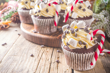Christmas hot chocolate cupcake