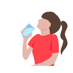 Drinking water, brush teeth and rinse mouth to stay healthy, hand drawn vector illustration