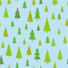 Obraz premium Seamless Christmas background with decorative Christmas tree