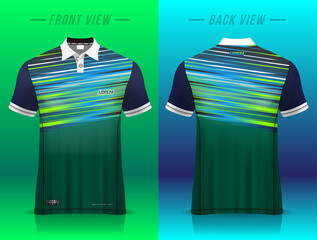 polo shirt uniform design, can be used for badminton, golf in front view, back view. jersey mockup Vector, design premium very simple and easy to customize.