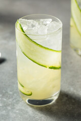 Cold Boozy Cucumber Collins Cocktail