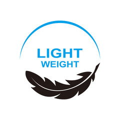 Lightweight feather icon on white background lightweight vector icon