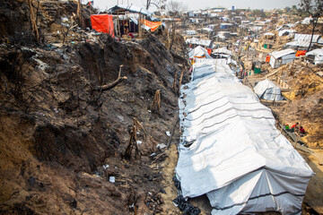 A huge fire swept through a Rohingya refugee camp in southern Bangladesh, destroying thousands of...