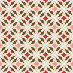 Seamless pattern with Geometric motifs in 6 colors