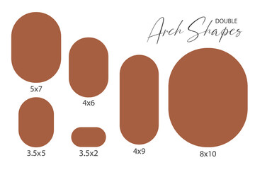 Double Arch Shape template, Arch Wedding invitations, laser cut invitation, menu, place card