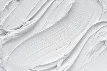 Obraz premium White cream texture. Protection and nutrition of the facial skin. Macro. 