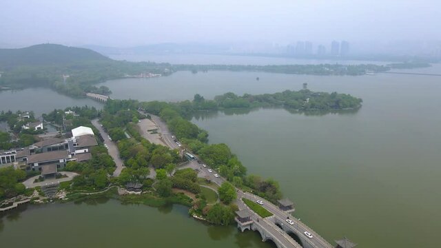 Aerial photography Yunlong Lake Park, Xuzhou, China