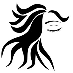 woman face, silhouette, hairstyle, hairdresser, for beauty salon and cosmetics. spa salon