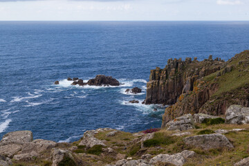 Fototapeta na wymiar Coast at Land's End, England's most westerly point on the Penwith Peninsula on the Cornish coast, United Kingdom.