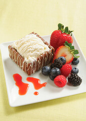 Vanilla Ice cream and chocolate dessert
