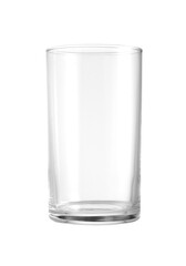 Empty water glass isolated on a white background Suitable for Mockup creative graphic design.
