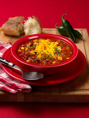 Vegetarian Chili with bread