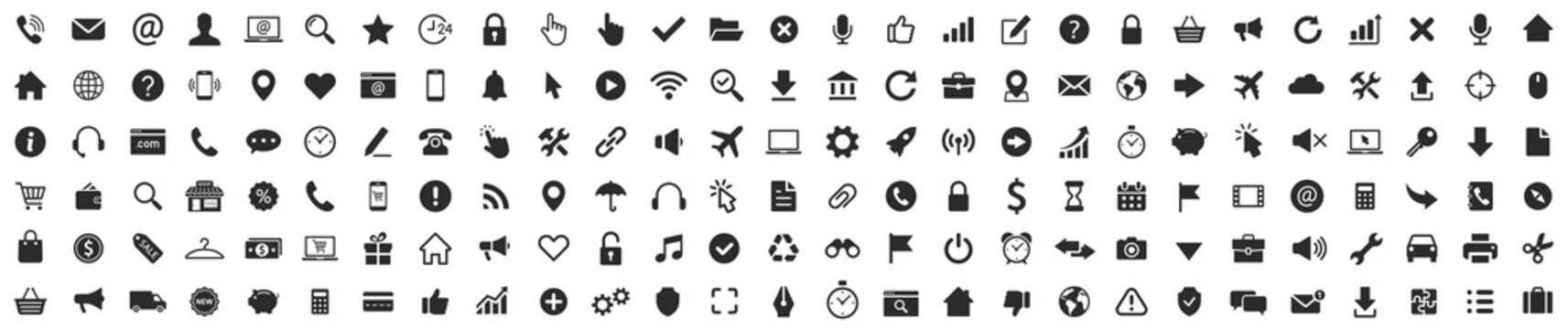 Web Icon Collection. Basic Icons. Icon Set. Vector Illustration