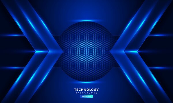 Dark Blue Light Abstract Hexagonal Background