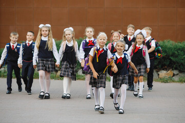 Obraz premium Group of children in a school uniform