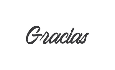 Gracias vector lettering. Thank you in Spanish. Phrase handwritten calligraphy.