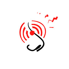 hand drawn doodle nose pain illustration icon isolated