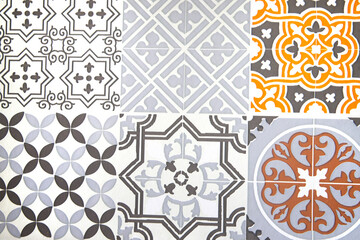 tile texture in gray and orange tones