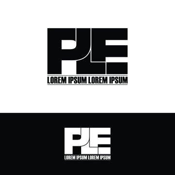 PLE letter monogram logo design vector