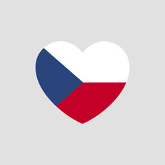 Czechia flag in heart shape vector love Czechia
