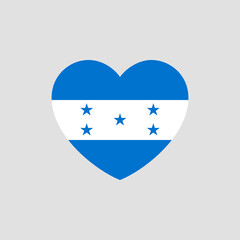 Honduras flag in heart shape vector love Honduras