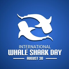 International whale shark day theme logo. Vector illustration. 