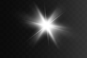 Glowing white Light effect. Vector illustration