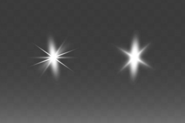 Glowing white Light effect. Vector illustration