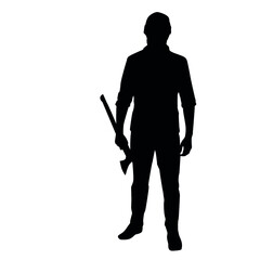  Silhouette Of Lumberjack With Ax